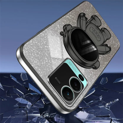 For vivo S15 Pro 5G Dustproof PC+TPU Phone Case Kickstand Electroplating Phone Cover