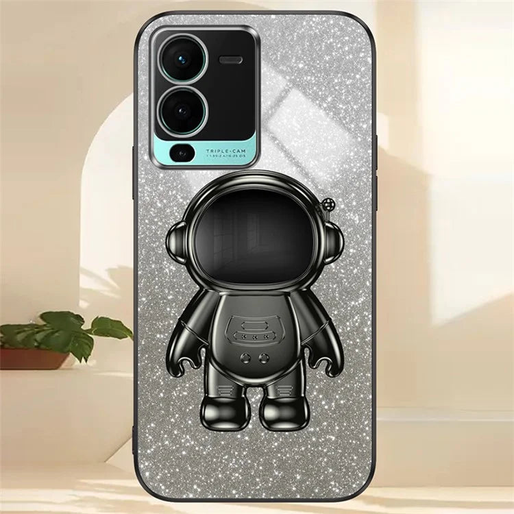 For vivo S15 Pro 5G Dustproof PC+TPU Phone Case Kickstand Electroplating Phone Cover