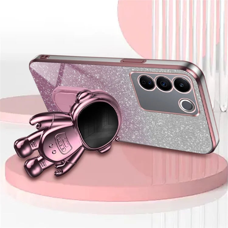 For vivo S16 Pro / S16 PC+TPU Kickstand Cell Phone Case Dustproof Electroplating Cover