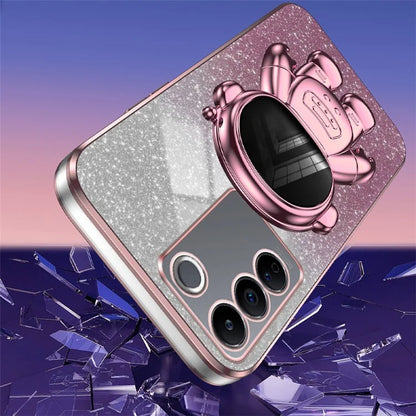 For vivo S16 Pro / S16 PC+TPU Kickstand Cell Phone Case Dustproof Electroplating Cover