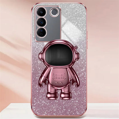 For vivo S16 Pro / S16 PC+TPU Kickstand Cell Phone Case Dustproof Electroplating Cover