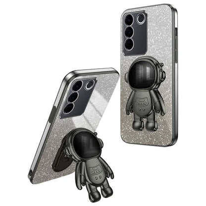 For vivo S16 Pro / S16 PC+TPU Kickstand Cell Phone Case Dustproof Electroplating Cover