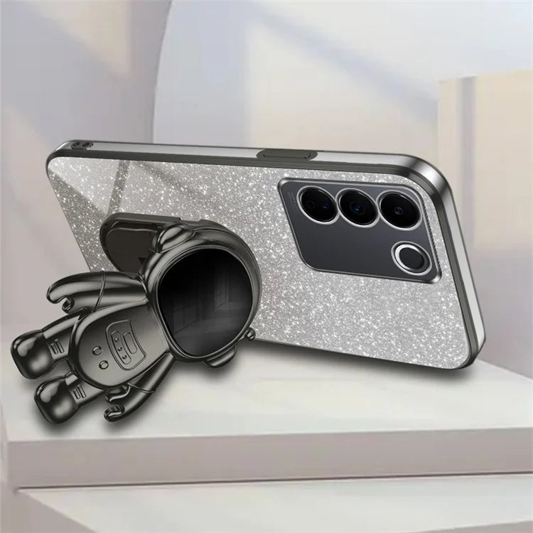For vivo S16 Pro / S16 PC+TPU Kickstand Cell Phone Case Dustproof Electroplating Cover