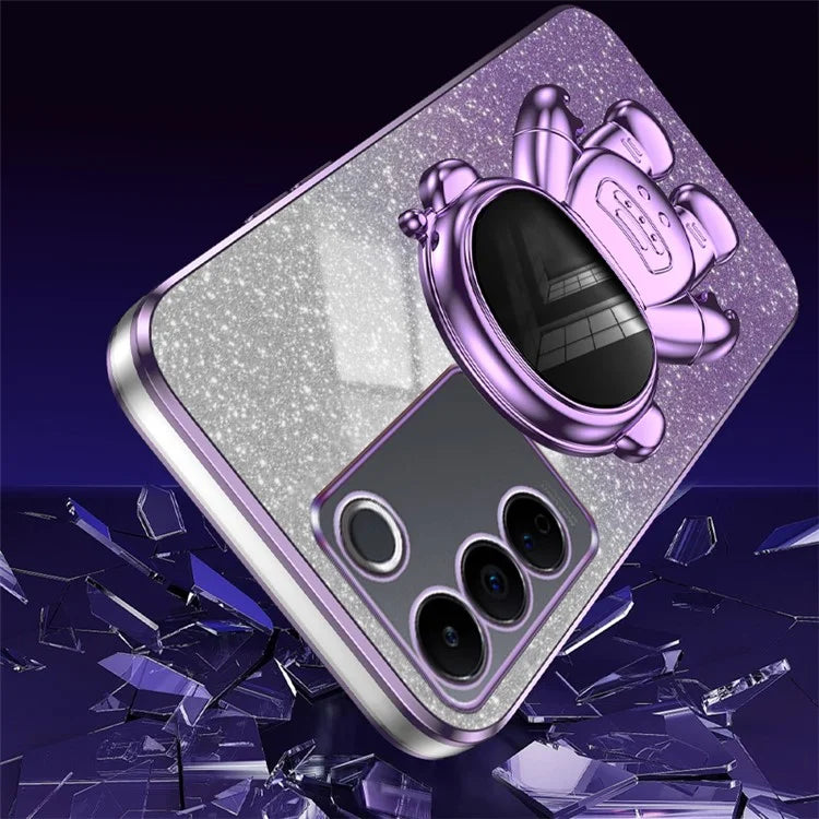 For vivo S16 Pro / S16 PC+TPU Kickstand Cell Phone Case Dustproof Electroplating Cover