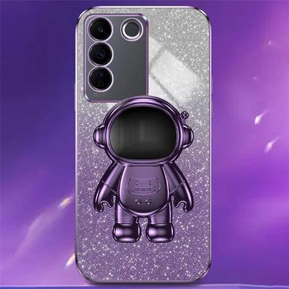 For vivo S16 Pro / S16 PC+TPU Kickstand Cell Phone Case Dustproof Electroplating Cover