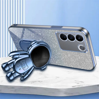 For vivo S16 Pro / S16 PC+TPU Kickstand Cell Phone Case Dustproof Electroplating Cover