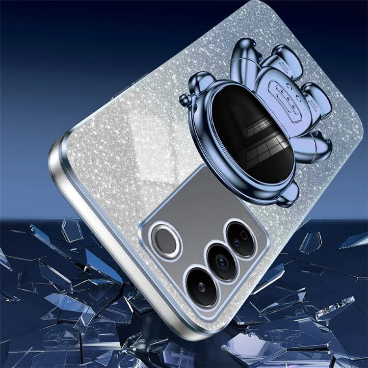 For vivo S16 Pro / S16 PC+TPU Kickstand Cell Phone Case Dustproof Electroplating Cover