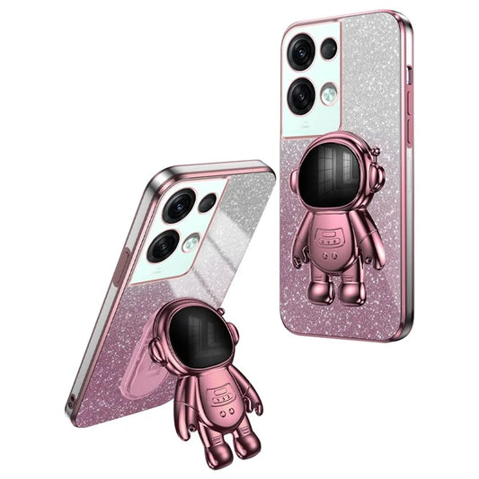 For Oppo Reno8 Pro+ 5G (Global Version) Cases Kickstand PC+TPU Shell Electroplating Phone Protector