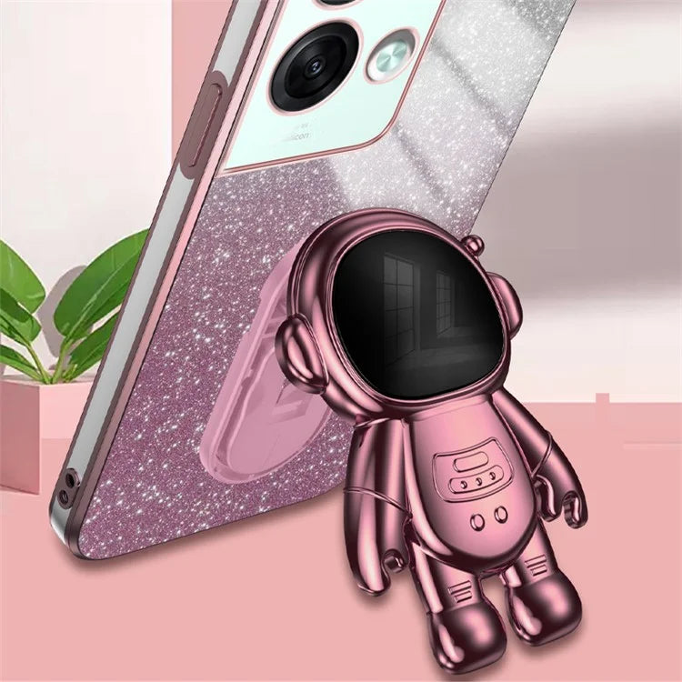 For Oppo Reno8 Pro+ 5G (Global Version) Cases Kickstand PC+TPU Shell Electroplating Phone Protector