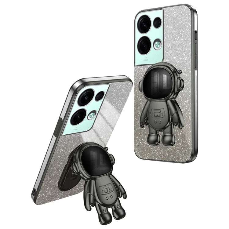 For Oppo Reno8 Pro+ 5G (Global Version) Cases Kickstand PC+TPU Shell Electroplating Phone Protector