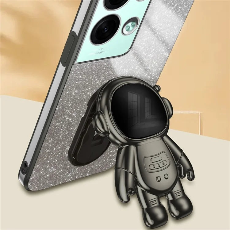 For Oppo Reno8 Pro+ 5G (Global Version) Cases Kickstand PC+TPU Shell Electroplating Phone Protector