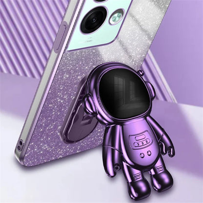 For Oppo Reno8 Pro+ 5G (Global Version) Cases Kickstand PC+TPU Shell Electroplating Phone Protector