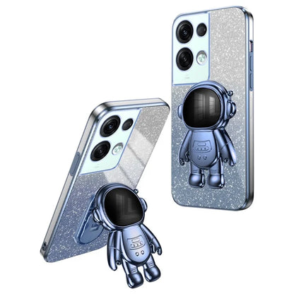 For Oppo Reno8 Pro+ 5G (Global Version) Cases Kickstand PC+TPU Shell Electroplating Phone Protector