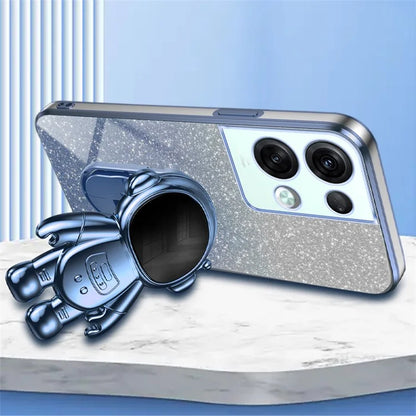 For Oppo Reno8 Pro+ 5G (Global Version) Cases Kickstand PC+TPU Shell Electroplating Phone Protector
