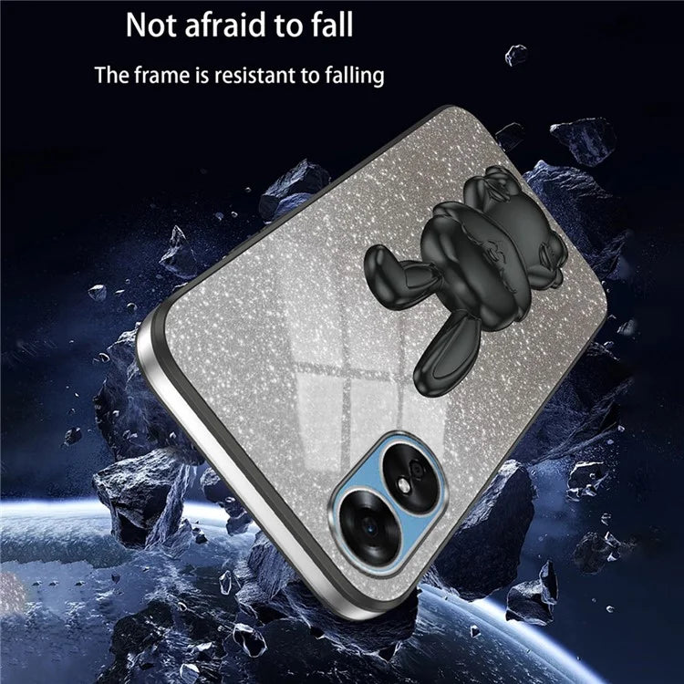 For Oppo A58 4G Anti-Scratch Cartoon Rabbit Cover Support Kickstand Phone Case