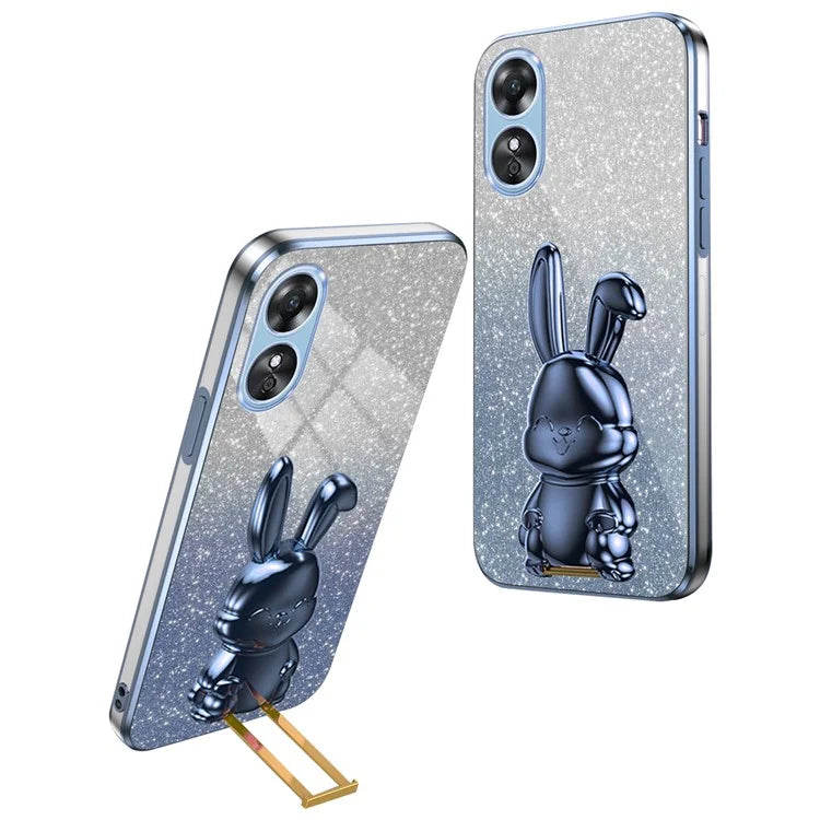 For Oppo A58 4G Anti-Scratch Cartoon Rabbit Cover Support Kickstand Phone Case