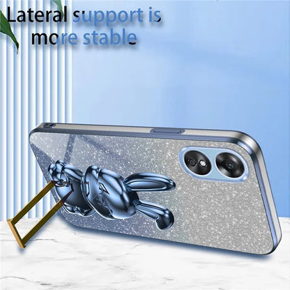 For Oppo A58 4G Anti-Scratch Cartoon Rabbit Cover Support Kickstand Phone Case