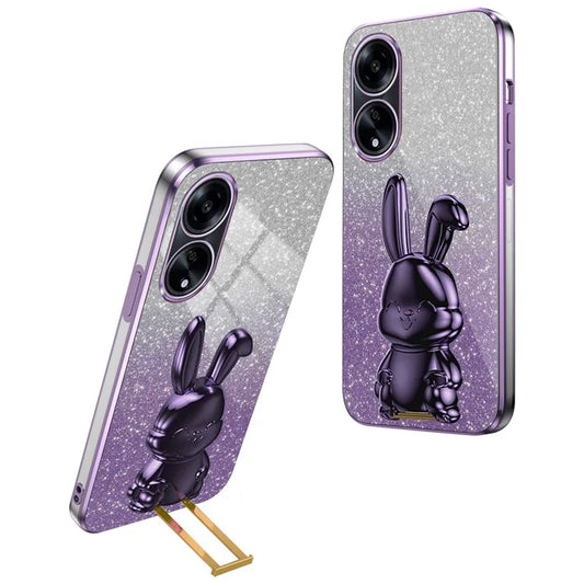 For Oppo A1 5G / A98 5G / F23 5G / A58 4G Cellphone Case Rabbit Design PC+TPU Kickstand Cover