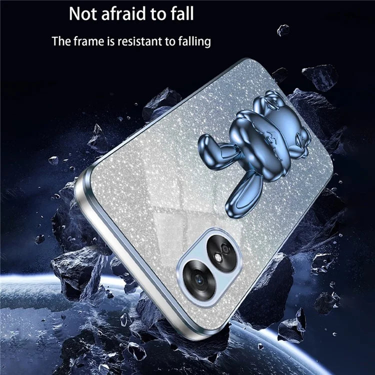 For Oppo A17 4G Cellphone Case Rabbit Design PC+TPU Cover with Kickstand