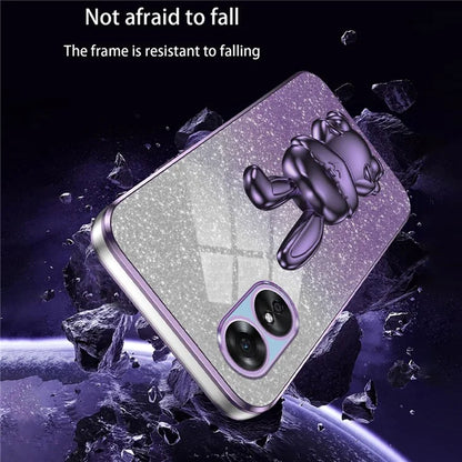 For Oppo A17 4G Cellphone Case Rabbit Design PC+TPU Cover with Kickstand