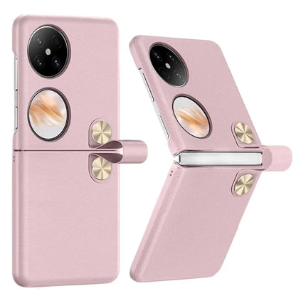 For Huawei Pocket 2 Case PU Leather + PC Phone Cover with Phone Grip Strap