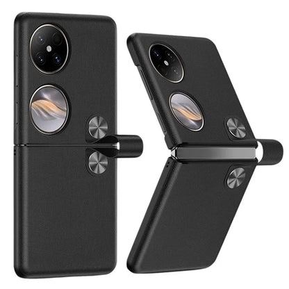 For Huawei Pocket 2 Case PU Leather + PC Phone Cover with Phone Grip Strap