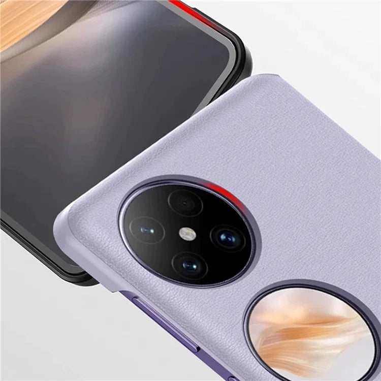 For Huawei Pocket 2 Case PU Leather + PC Phone Cover with Phone Grip Strap