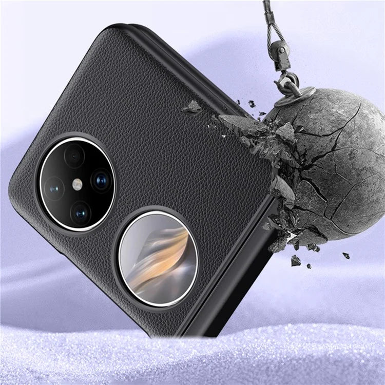 For Huawei Pocket 2 Case Leather Coated PC Hinge Protection Skin-touch Phone Cover