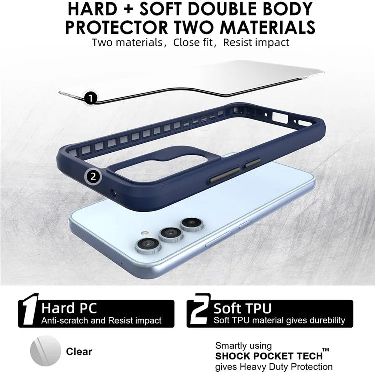 Combat X Mode Series for Samsung Galaxy A55 5G Case Drop-proof TPU+PC Back Phone Cover