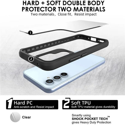 Combat X Mode Series for Samsung Galaxy A15 4G / A15 5G Cell Phone Cases Four Corner Drop-resistant Back Shell