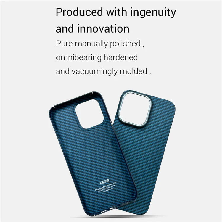 KZDOO For iPhone 15 Pro Cell Phone Case Aramid Fiber Slim-Fit Back Shell