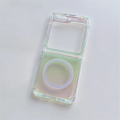 For Samsung Galaxy Z Flip5 5G Magnetic Phone Case Gradient Clear Hard PC Protective Cover