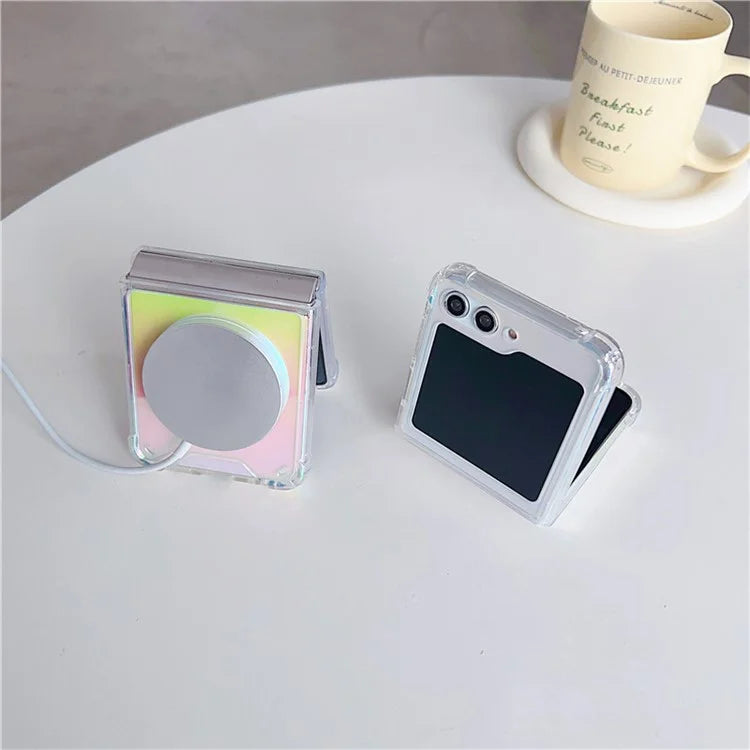 For Samsung Galaxy Z Flip5 5G Magnetic Phone Case Gradient Clear Hard PC Protective Cover