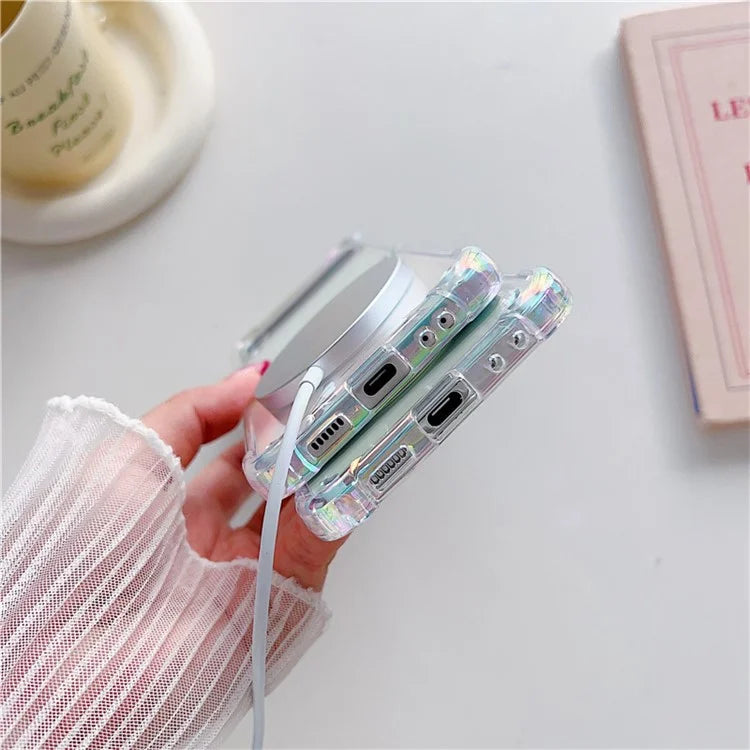 For Samsung Galaxy Z Flip5 5G Magnetic Phone Case Gradient Clear Hard PC Protective Cover