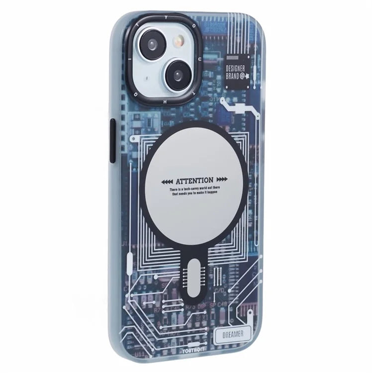 MLY Series For iPhone 13 Case TPU+Acrylic Circuit Board Design Phone Cover Compatible with MagSafe