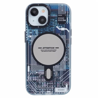 MLY Series For iPhone 13 Case TPU+Acrylic Circuit Board Design Phone Cover Compatible with MagSafe