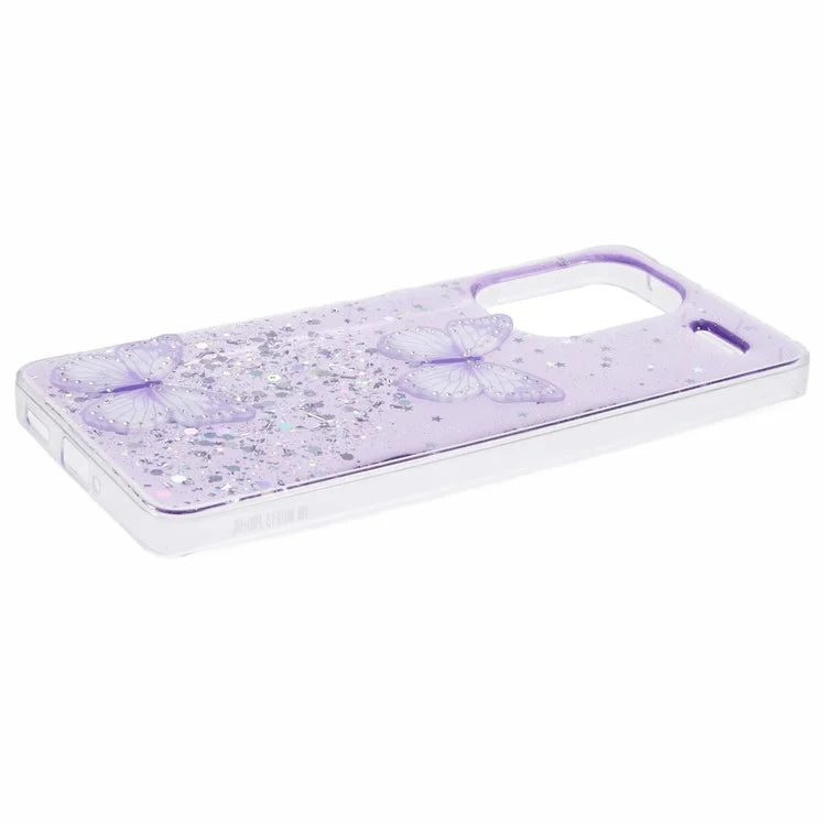 AW Series For Xiaomi Redmi Note 13 Pro+ 5G Cell Phone Cases TPU+PVC Epoxy Butterfly Back Shell