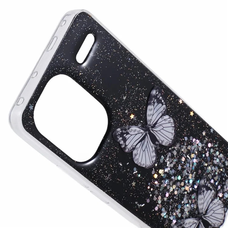 AW Series For Xiaomi Redmi Note 13 Pro+ 5G Cell Phone Cases TPU+PVC Epoxy Butterfly Back Shell