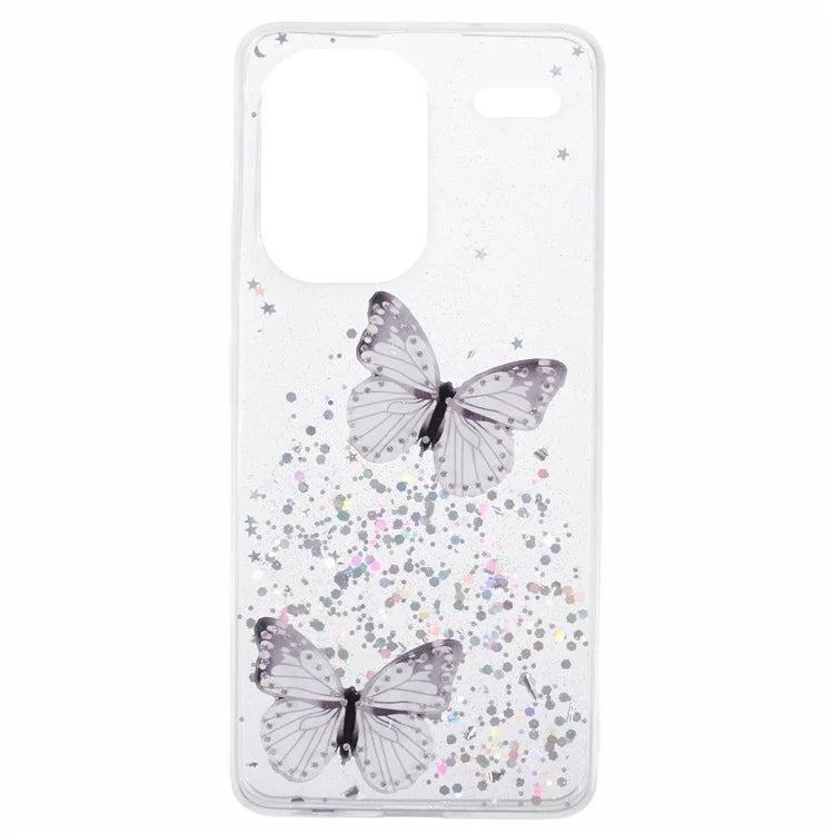AW Series For Xiaomi Redmi Note 13 Pro+ 5G Cell Phone Cases TPU+PVC Epoxy Butterfly Back Shell