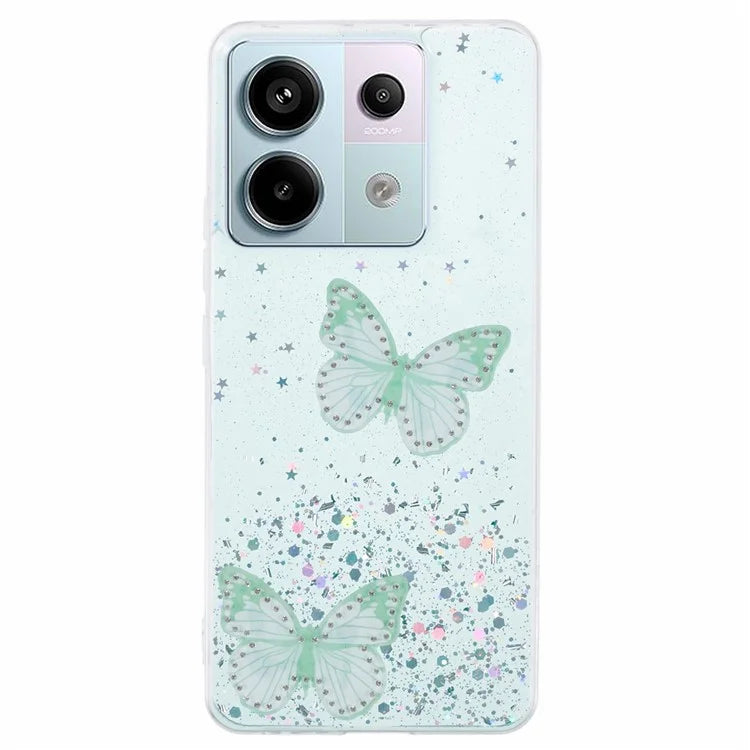 AW Series For Xiaomi Redmi Note 13 Pro 5G / Poco X6 5G Case TPU+PVC Butterfly Pattern Phone Cover