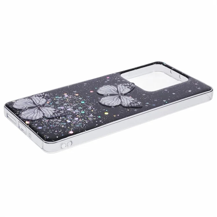 AW Series For Xiaomi Redmi Note 13 5G Case Epoxy Butterfly Pattern Phone Shell with Big Rear Lens Hole