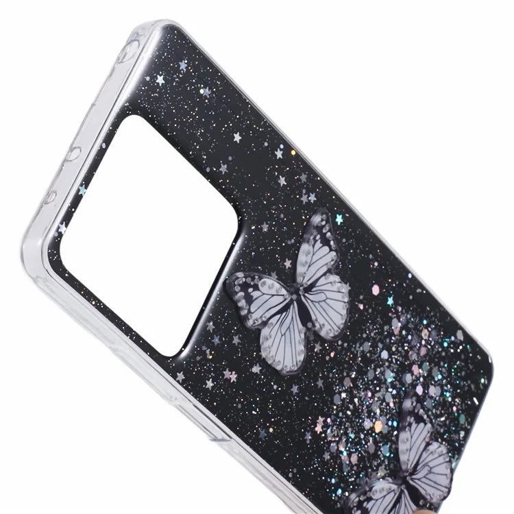 AW Series For Xiaomi Redmi Note 13 5G Case Epoxy Butterfly Pattern Phone Shell with Big Rear Lens Hole