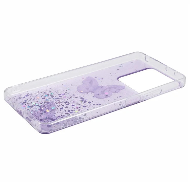 AW Series For Xiaomi Redmi Note 13 5G Case Epoxy Butterfly Pattern Phone Shell with Big Rear Lens Hole