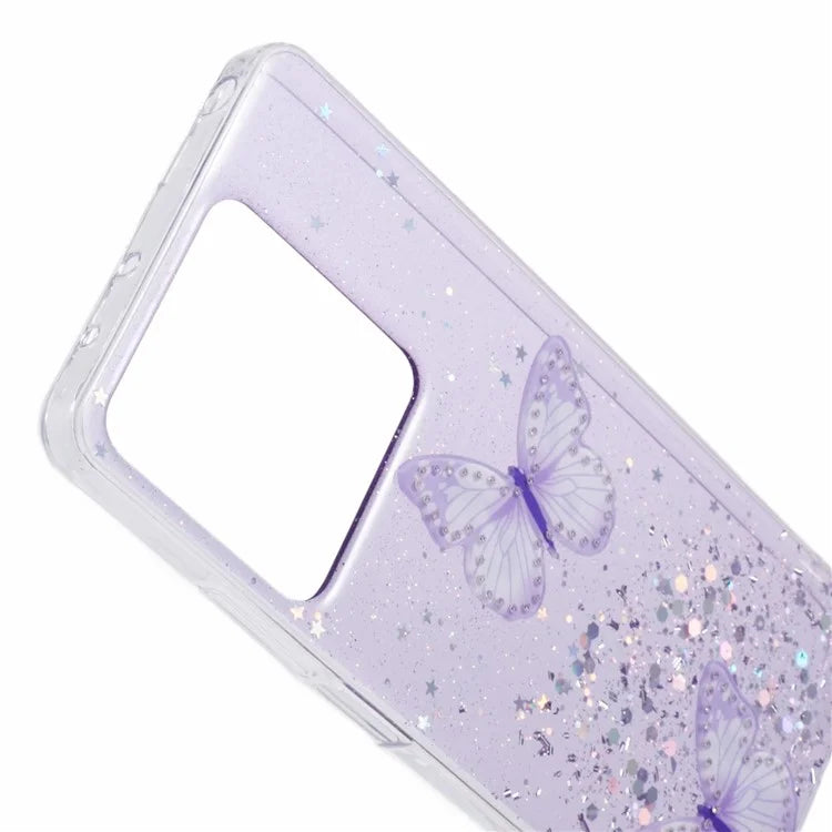 AW Series For Xiaomi Redmi Note 13 5G Case Epoxy Butterfly Pattern Phone Shell with Big Rear Lens Hole