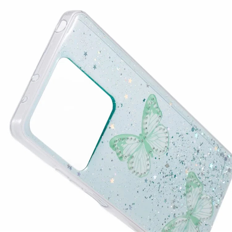 AW Series For Xiaomi Redmi Note 13 5G Case Epoxy Butterfly Pattern Phone Shell with Big Rear Lens Hole