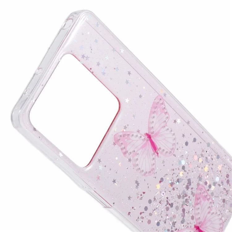 AW Series For Xiaomi Redmi Note 13 5G Case Epoxy Butterfly Pattern Phone Shell with Big Rear Lens Hole