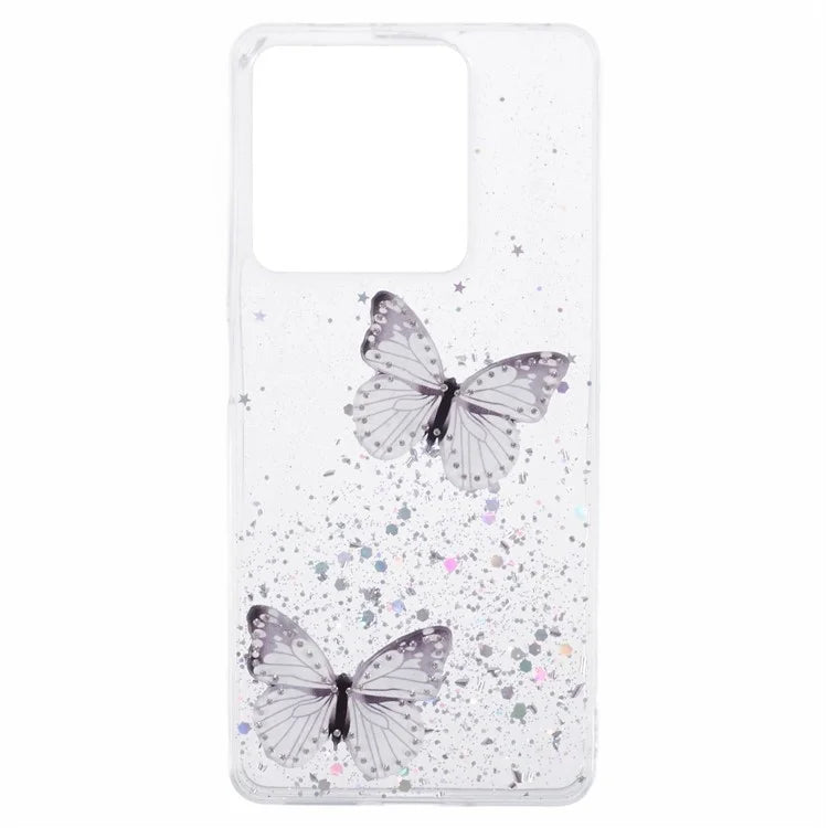 AW Series For Xiaomi Redmi Note 13 5G Case Epoxy Butterfly Pattern Phone Shell with Big Rear Lens Hole