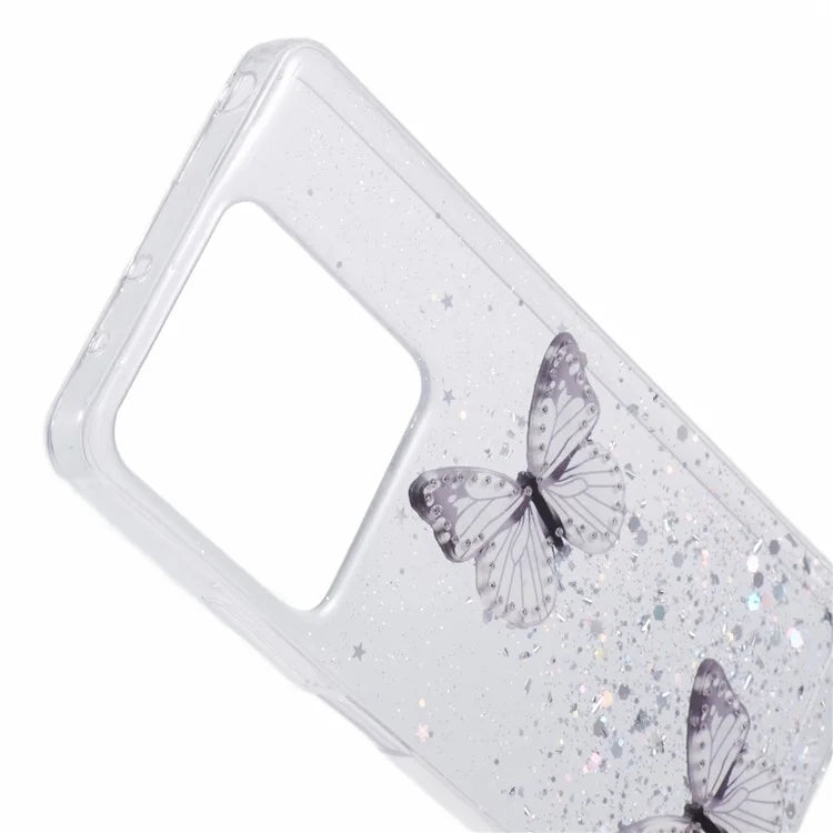 AW Series For Xiaomi Redmi Note 13 5G Case Epoxy Butterfly Pattern Phone Shell with Big Rear Lens Hole