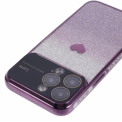 For iPhone 14 Pro Max Case Gradient Glitter TPU Phone Cover Electroplating Edge