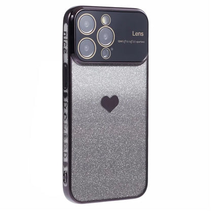 For iPhone 15 Pro Gradient Phone Case Heart Pattern Soft TPU Back Cover